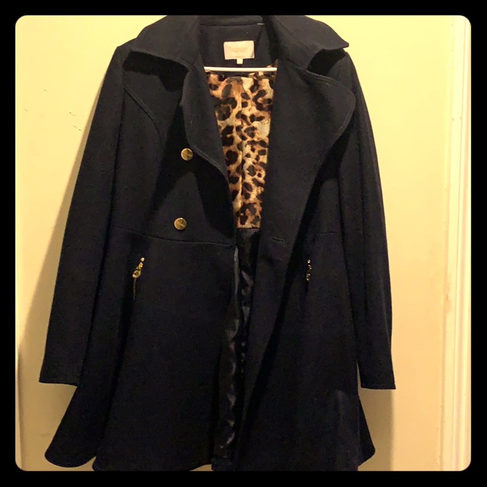 Navy Blue Pea Coat- Laundry By Shelli Secal